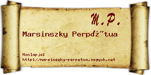 Marsinszky Perpétua névjegykártya